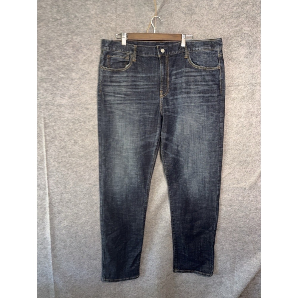 Lucky Brand Classic Straight 329 Jeans Mens 40x34" Dark Blue Whiskering Fade